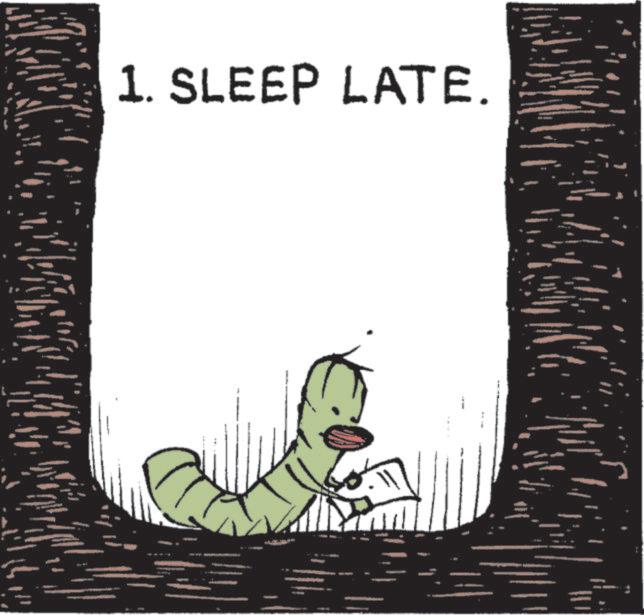 OCR: 1. SLEEP LATE. 1. SLEEP LATE .