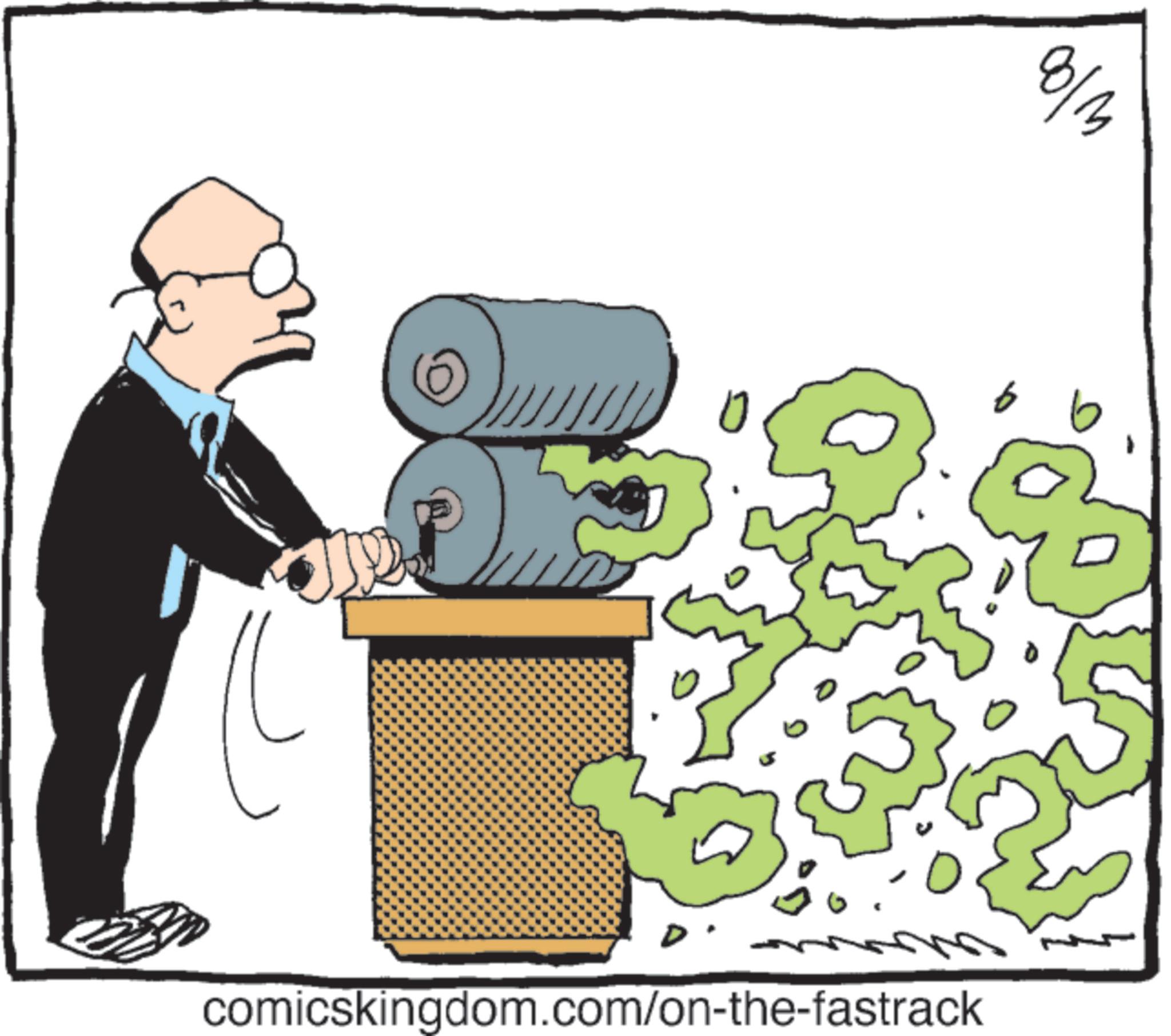 Animated cartoon OCR: ??? comicskingdom.com/on-the-fastrack ??? comicskingdom.com/on-the-fastrack