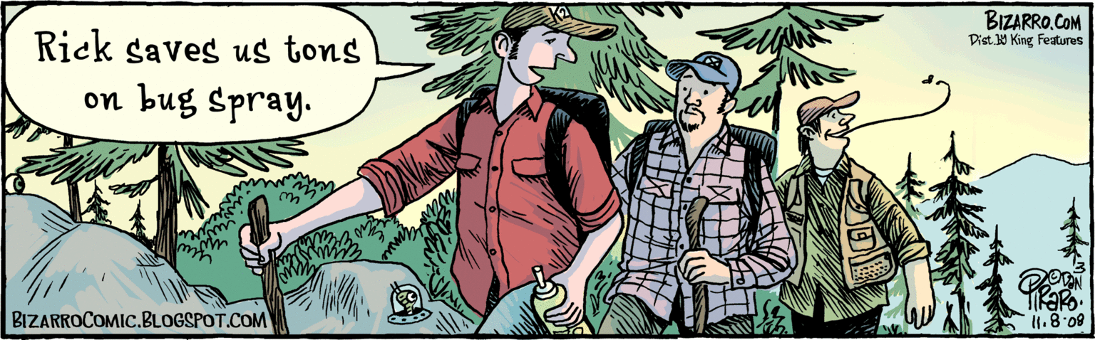 Comic book OCR: Dist.W King Features Rick saves us tons I1.8:08 on bug Spray. BIZARROCOMIC.BLOGSPOT.COM Dist.W King Features Rick saves us tons I1.8:08 on bug Spray. BIZARROCOMIC.BLOGSPOT.COM
