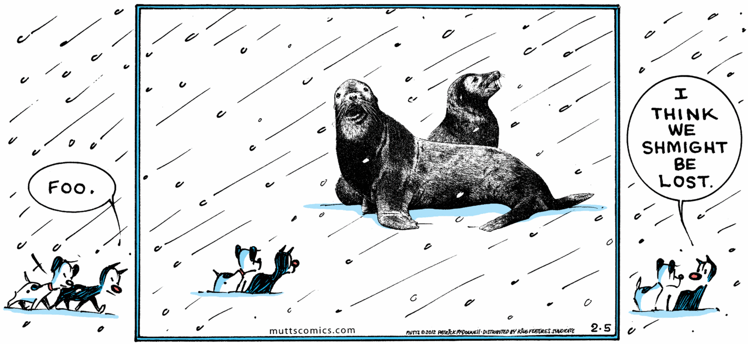 Terrestrial animal OCR: THINK WE SHMIGHT BE LOST. FOo. muttscomics.com 2.5 THINK WE SHMIGHT BE LOST. FOo. muttscomics.com 2.5