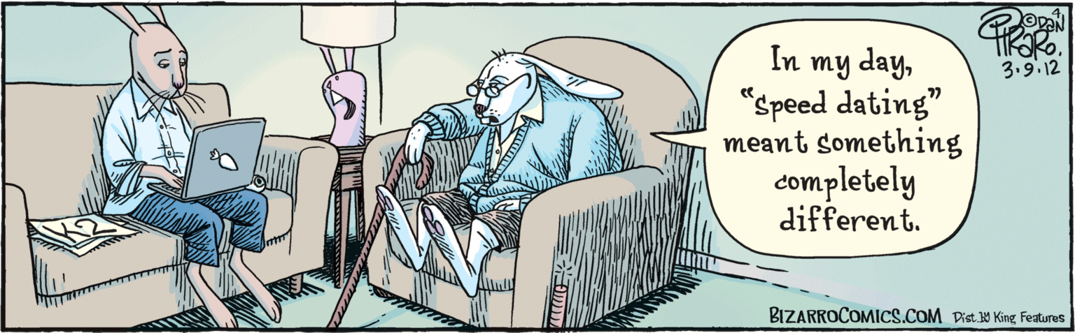Humour OCR: my day"speed dating" meant something completely different. In BIZARROCOMICS.COM Dist Y King Features 3.9.12 my day"speed dating" meant something completely different. In BIZARROCOMICS.COM Dist Y King Features 3.9.12
