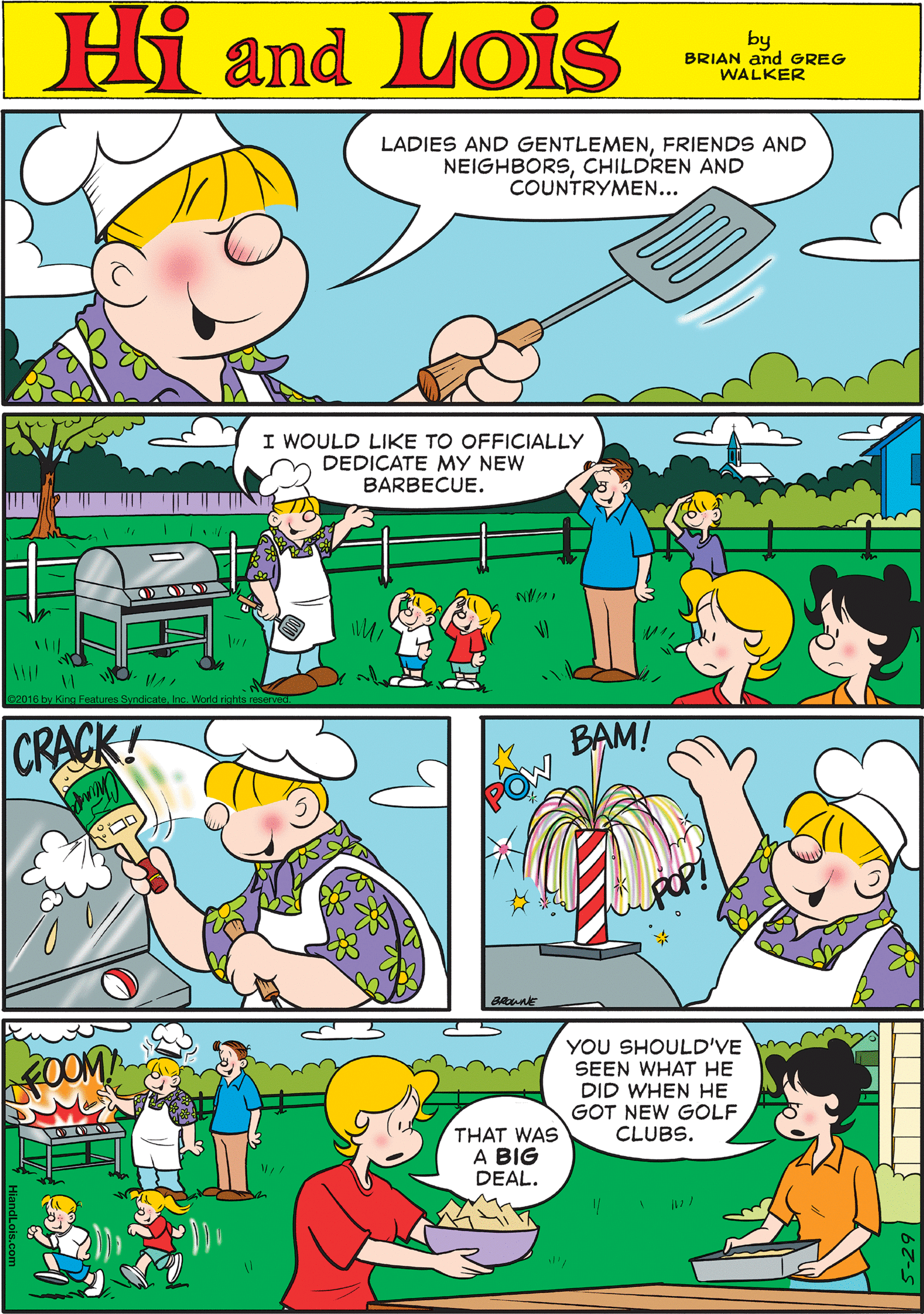 Mammal OCR: Hi Lois LADIES AND GENTLEMENFRIENDS AND NEIGHBORSCHILDREN AND COUNTRYMEN... and by BRIAN and GREG WALKER I WOULD LIKE TO OFFICIALLY DEDICATE MY NEW BARBECUE. CRACK! s by King Features SyndicateInc. World rights reservee BAM! YOU SHOULD'VE SEEN WHAT HE DID WHEN HE GOT NEW GOLF CLUBS. 20OM THAT WAS A BIG DEAL. BRunE Hi Lois LADIES AND GENTLEMENFRIENDS AND NEIGHBORSCHILDREN AND COUNTRYMEN... and by BRIAN and GREG WALKER I WOULD LIKE TO OFFICIALLY DEDICATE MY NEW BARBECUE. CRACK! s by King Features SyndicateInc. World rights reservee BAM! YOU SHOULD'VE SEEN WHAT HE DID WHEN HE GOT NEW GOLF CLUBS. 20OM THAT WAS A BIG DEAL. BRunE