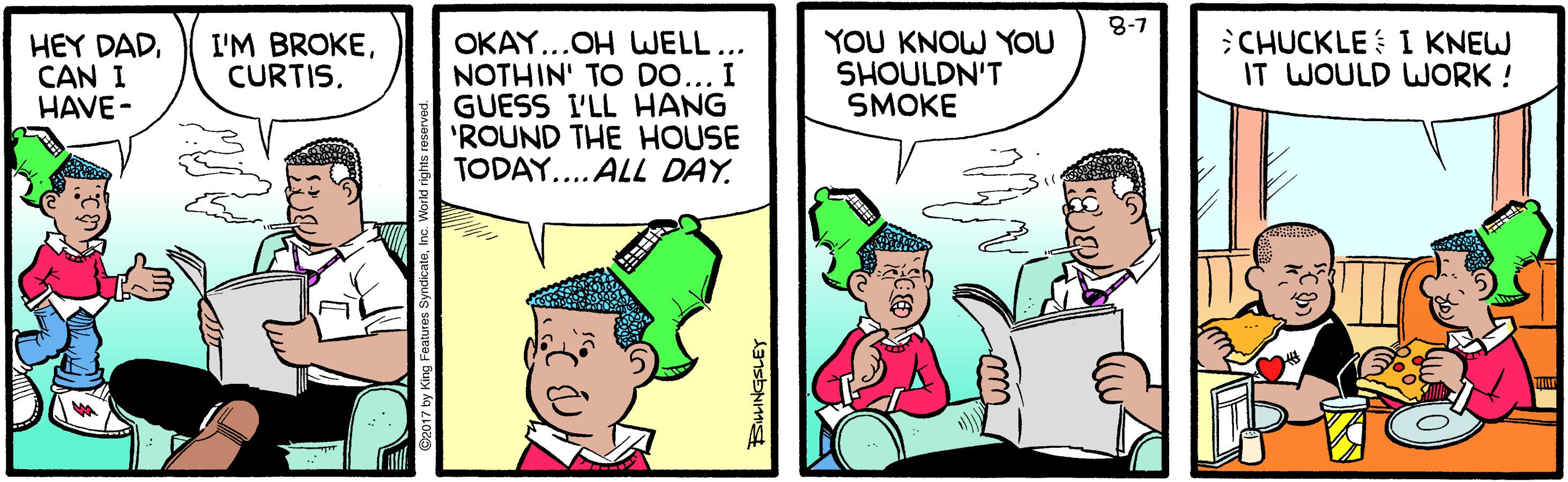 Parallel OCR: 8-7 HEY DADCAN I HAVE- OKAY...OH WELL... NOTHIN' TO DO... I GUESS I'LL HANG 'ROUND THE HOUSE TODAY.. ALL DAYYOU KNOW YOU SHOULDN'T SMOKE CHUCKLE I KNEW IT WOULD WORK ! I'M BROKE8-7 HEY DADCAN I HAVE- OKAY...OH WELL... NOTHIN' TO DO... I GUESS I'LL HANG 'ROUND THE HOUSE TODAY.. ALL DAYYOU KNOW YOU SHOULDN'T SMOKE CHUCKLE I KNEW IT WOULD WORK ! I'M BROKE
