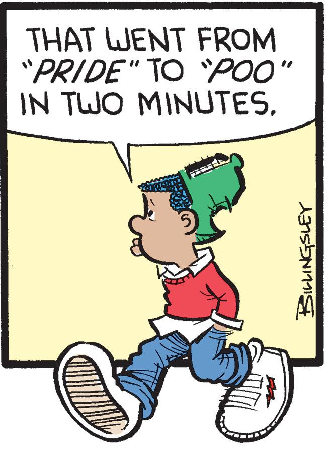 Handwriting OCR: THAT WENT FROM "PRIDE" TO POO" IN TWO MINUTESBILLINGSLEY THAT WENT FROM "PRIDE" TO POO" IN TWO MINUTES