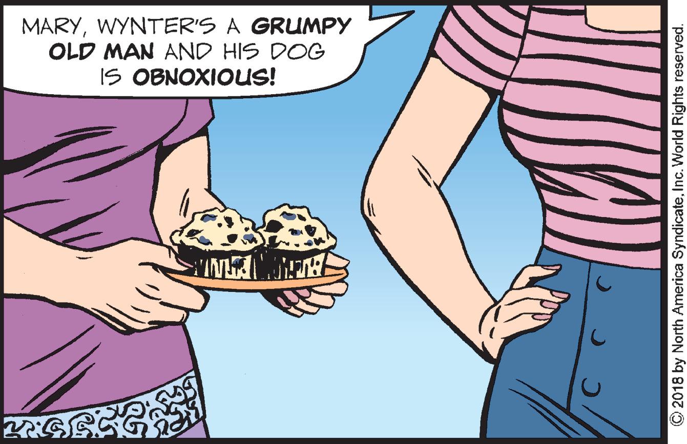 Finger OCR: MARYWYNTER'S A GRUMPY OLD MAN AND HIS DOG IS OBNOXIOUS! O2018 by North America SyndicateInc. World Rights reserved. MARYWYNTER'S A GRUMPY OLD MAN AND HIS DOG IS OBNOXIOUS! O2018 by North America SyndicateInc. World Rights reserved.