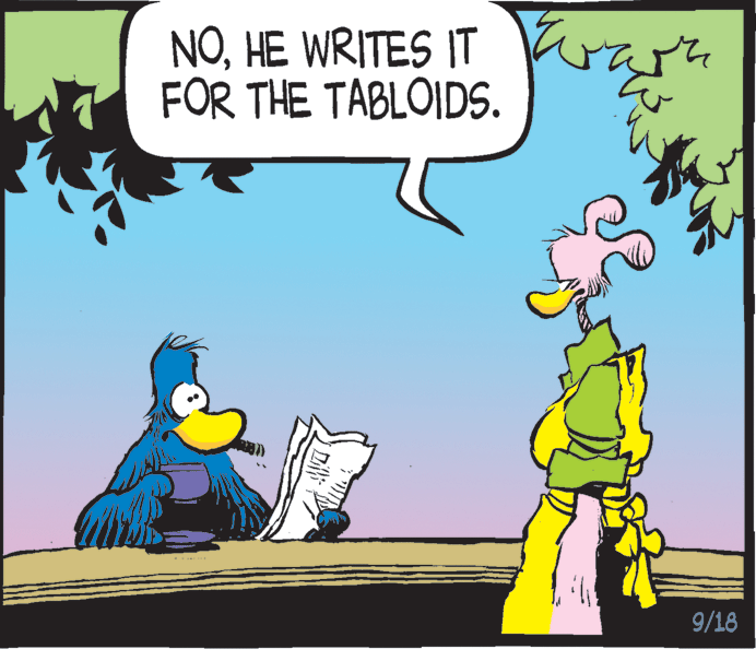Fictional character OCR: NOHE WRITES IT Frara FOR THE TABLOIDS. ? 9/18 NOHE WRITES IT Frara FOR THE TABLOIDS. ? 9/18
