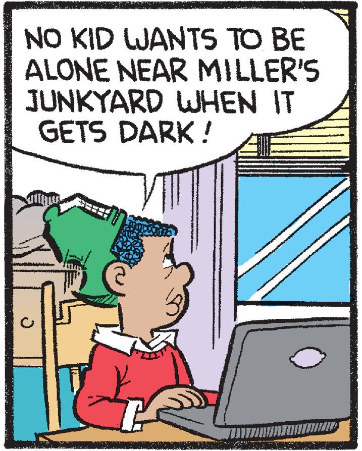 Laptop accessory OCR: NO KID WANTS TO BE ALONE NEAR MILLER'S JUNKYARD WHEN IT GETS DARK ! NO KID WANTS TO BE ALONE NEAR MILLER'S JUNKYARD WHEN IT GETS DARK !