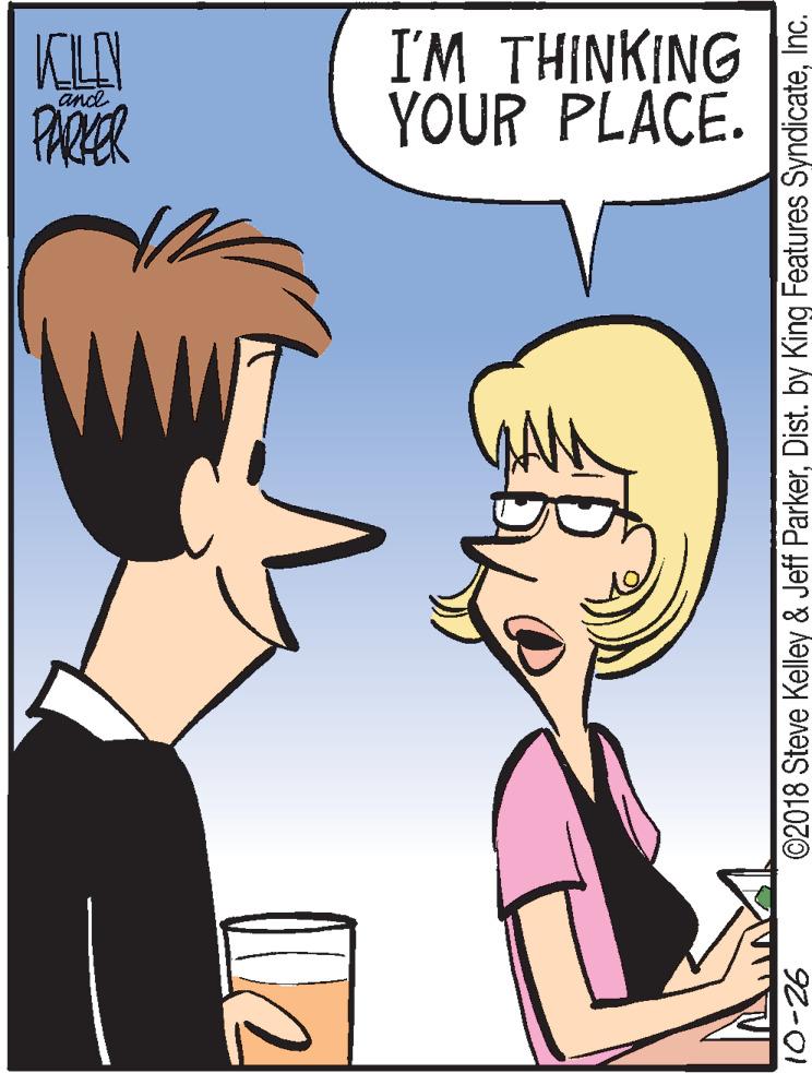 Human OCR: I'M THINKING YOUR PLACE. and PARER ©2018 Steve Kelley & Jeff ParkerInc. 92-01 I'M THINKING YOUR PLACE. and PARER ©2018 Steve Kelley & Jeff ParkerDist. by King Features SyndicateInc. 92-01