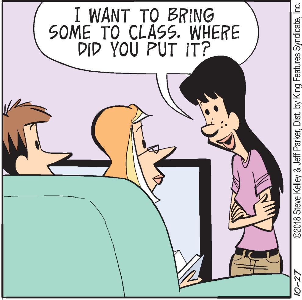 Gesture OCR: I WANT TO BRING SOME TO CLASS. WHERE DID YOU PUT IT? 10-27 ©2018 Steve Kelley & Jeff ParkerInc. I WANT TO BRING SOME TO CLASS. WHERE DID YOU PUT IT? 10-27 ©2018 Steve Kelley & Jeff ParkerDist. by King Features Syndicate