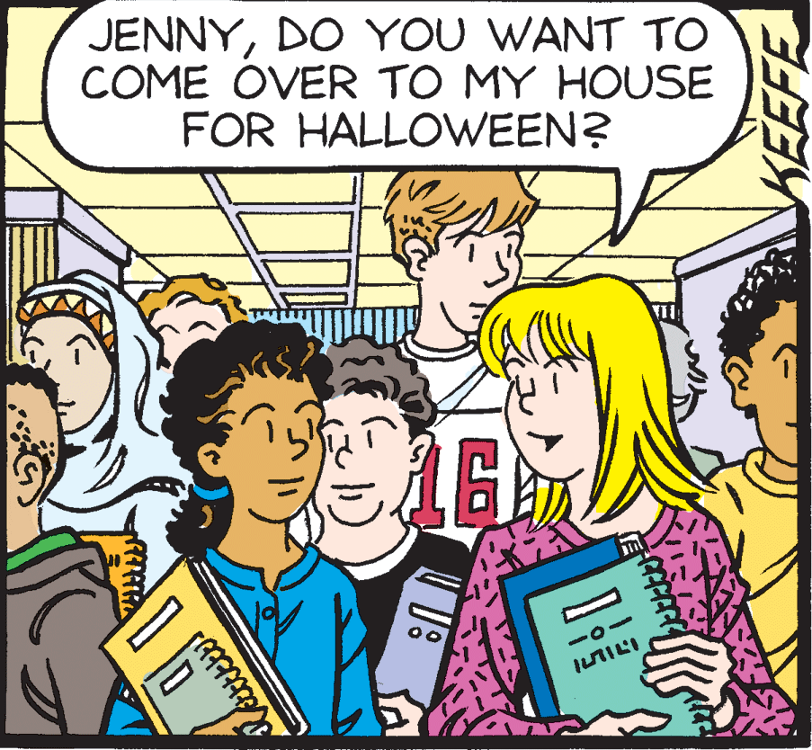 Interaction OCR: JENNYDO YOU WANT TO COME OVER TO MY HOUSE FOR HALLOWEEN? KEEFE JENNYDO YOU WANT TO COME OVER TO MY HOUSE FOR HALLOWEEN? KEEFE