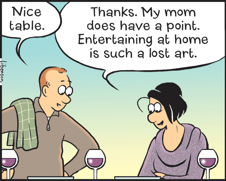 Human OCR: Thanks. My mom does have a point. Entertaining at home is such a lost art. Nice table. libenson Thanks. My mom does have a point. Entertaining at home is such a lost art. Nice table. libenson