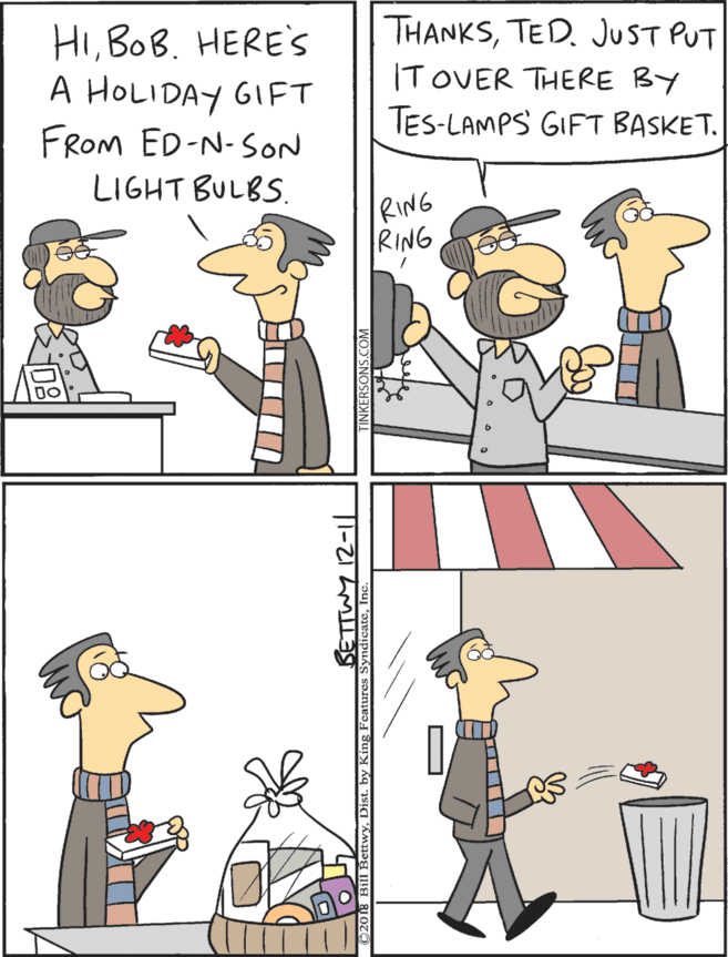 Parallel OCR: HIBOB. HERE'S A HOLIDAY GIFT FROM ED-N-SON THANKSTED. JUST PUT IT OVER THERE BY TES-LAMPS GIFT BASKET. LIGHT BULBS. RING RING HIBOB. HERE'S A HOLIDAY GIFT FROM ED-N-SON THANKSTED. JUST PUT IT OVER THERE BY TES-LAMPS GIFT BASKET. LIGHT BULBS. RING RING