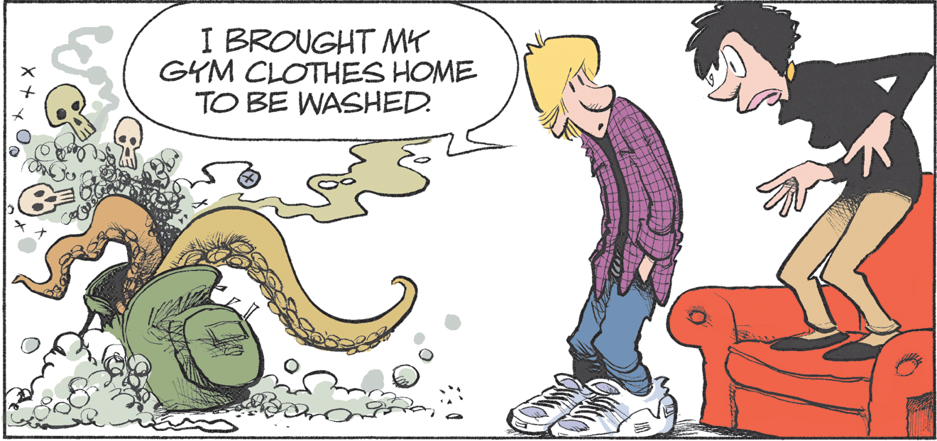 Drawing OCR: I BROUGHT MY GYM CLOTHES HOME TO BE WASHED. I BROUGHT MY GYM CLOTHES HOME TO BE WASHED.