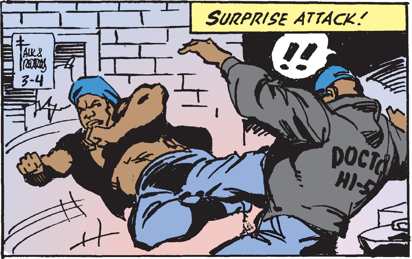Illustration OCR: SURPRISE ATTACK! ALK& 3-4 DOCT HI- SURPRISE ATTACK! ALK& 3-4 DOCT HI-