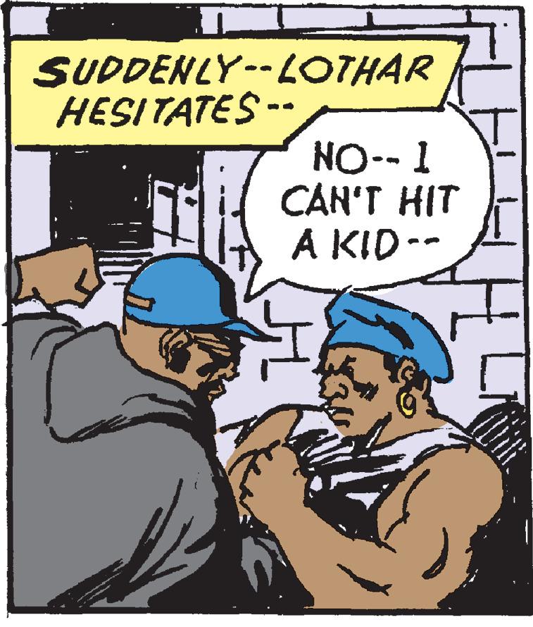 Fictional character OCR: SUDDENLY--LOTHAR HESITATES -- NO-- 1 CAN'T HIT A KID-- %3B SUDDENLY--LOTHAR HESITATES -- NO-- 1 CAN'T HIT A KID-- %3B