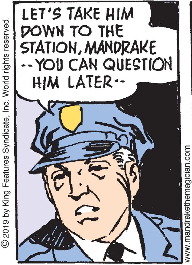 Rectangle OCR: LET'S TAKE HIM DOWN TO THE STATIONMANDRAKE -- YOU CAN QUESTION HIM LATER.- © 2019 by King Features SyndicateInc. World rights reserved. www.mandrakethemagician.com LET'S TAKE HIM DOWN TO THE STATIONMANDRAKE -- YOU CAN QUESTION HIM LATER.- © 2019 by King Features SyndicateInc. World rights reserved. www.mandrakethemagician.com