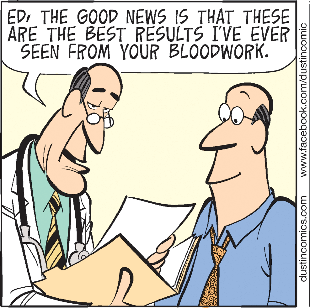 Jaw OCR: EDr THE GOOD NEWS IS THAT THESE ARE THE BEST RESULTS I'VE EVER SEEN FROM YOUR BLOODWORK. dustincomics.com www.facebook.com/dustincomic EDr THE GOOD NEWS IS THAT THESE ARE THE BEST RESULTS I'VE EVER SEEN FROM YOUR BLOODWORK. dustincomics.com www.facebook.com/dustincomic