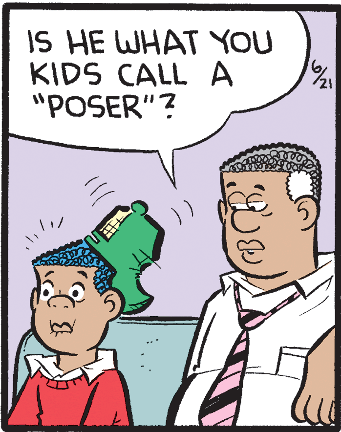 Pleased OCR: IS HE WHAT YOU KIDS CALL A "POSER"? IS HE WHAT YOU KIDS CALL A "POSER"?
