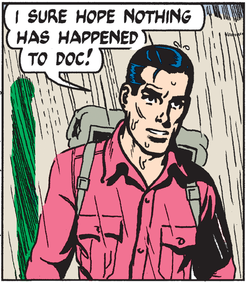 Illustration OCR: | SURE HOPE NOTHING HAS HAPPENED TO DOC! | SURE HOPE NOTHING HAS HAPPENED TO DOC!