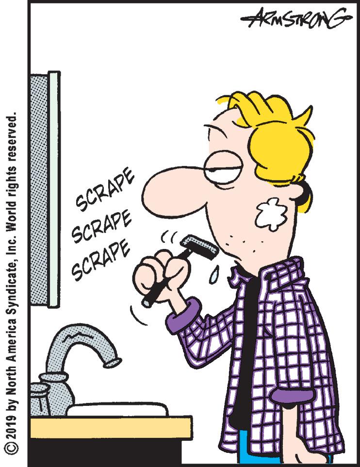 Line OCR: AMSTRONG SCRAPE SCRAPE SCRAPE © 2019 by North America SyndicateInc. World rights reserved. AMSTRONG SCRAPE SCRAPE SCRAPE © 2019 by North America SyndicateInc. World rights reserved.