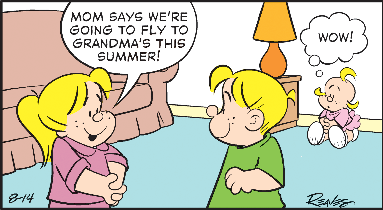 Human OCR: MOM SAYS WE'RE GOING TO FLY TO GRANDMA'S THIS SUMMER! WOW! 8-14 ReakE MOM SAYS WE'RE GOING TO FLY TO GRANDMA'S THIS SUMMER! WOW! 8-14 ReakE