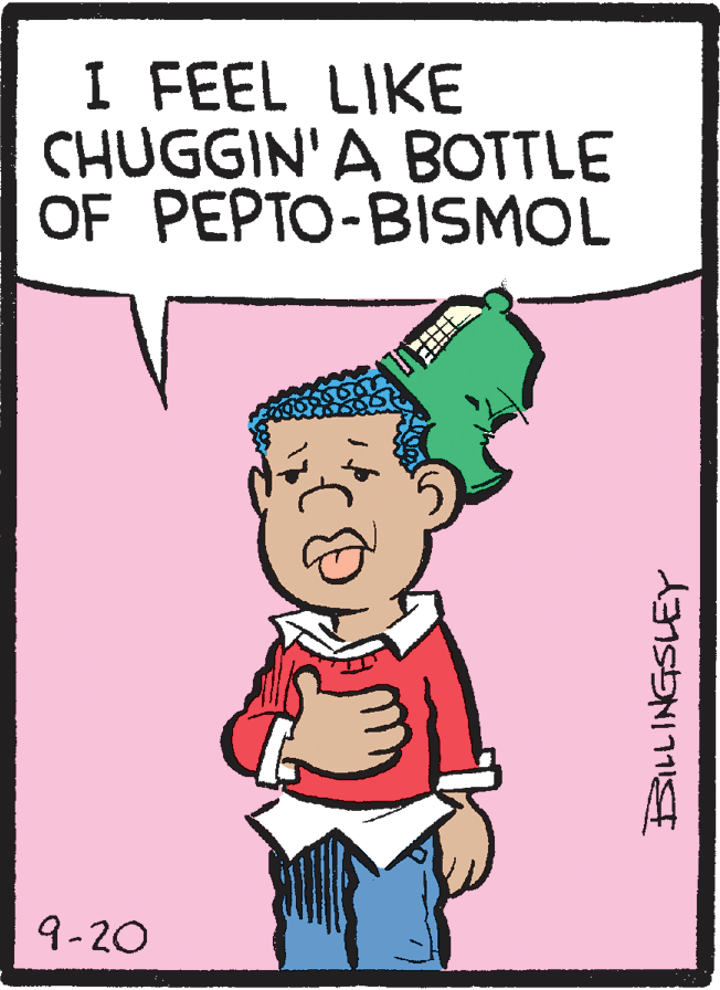 Animation OCR: I FEEL LIKE CHUGGIN'A BOTTLE OF PEPTO-BISMOL 9-20 I FEEL LIKE CHUGGIN'A BOTTLE OF PEPTO-BISMOL 9-20