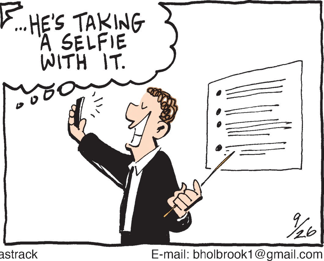 Humour OCR: HE'S TAKING 'A SELFIE WITH IT. astrack E-mail: bholbrook1@gmail.com HE'S TAKING 'A SELFIE WITH IT. astrack E-mail: bholbrook1@gmail.com