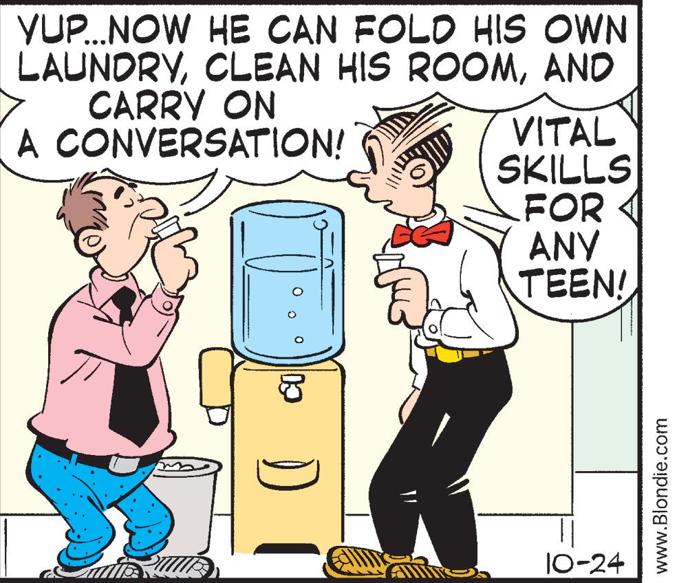 Mode of transport OCR: YUP.NOW HE CAN FOLD HIS OWN LAUNDRYAND CARRY ON A CONVERSATION! VITAL SKILLS FOR ANY TEEN! 10-24 www.Blondie.com YUP.NOW HE CAN FOLD HIS OWN LAUNDRYCLEAN HIS ROOMAND CARRY ON A CONVERSATION! VITAL SKILLS FOR ANY TEEN! 10-24 www.Blondie.com
