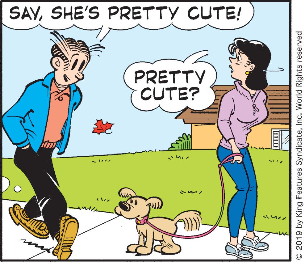 Happy OCR: SAYSHE'S PRETTY CUTE! PRETTY CUTE? 1 © 2019 by King Features SyndicateInc. World Rights reserved SAYSHE'S PRETTY CUTE! PRETTY CUTE? 1 © 2019 by King Features SyndicateInc. World Rights reserved