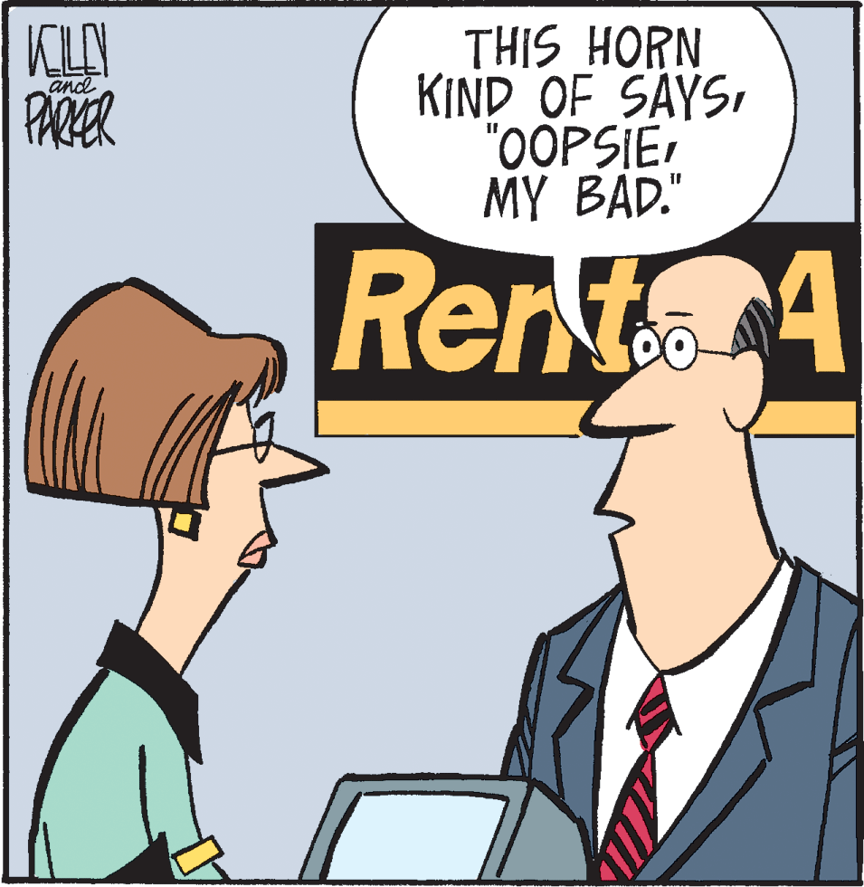 Animated cartoon OCR: KLAY PARER THIS HORN KIND OF SAYSMY BAD." and RentoA KLAY PARER THIS HORN KIND OF SAYSMY BAD." and RentoA