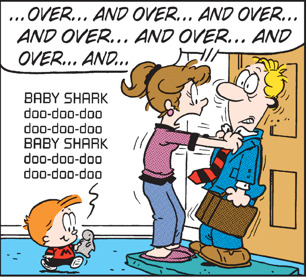 Line OCR: ..OVER... AND OVER... AND OVER... AND OVER... AND OVER... AND OVER... AND... BABY SHARK doo-doo-doo doo-doo-doo BABY SHARK doo-doo-doo doo-doo-doo ..OVER... AND OVER... AND OVER... AND OVER... AND OVER... AND OVER... AND... BABY SHARK doo-doo-doo doo-doo-doo BABY SHARK doo-doo-doo doo-doo-doo