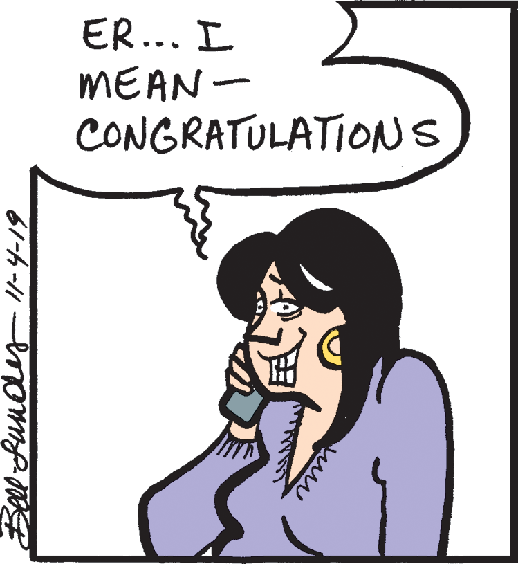 Humour OCR: ER... I MEAN- CONGRATULATIONS ER... I MEAN- CONGRATULATIONS