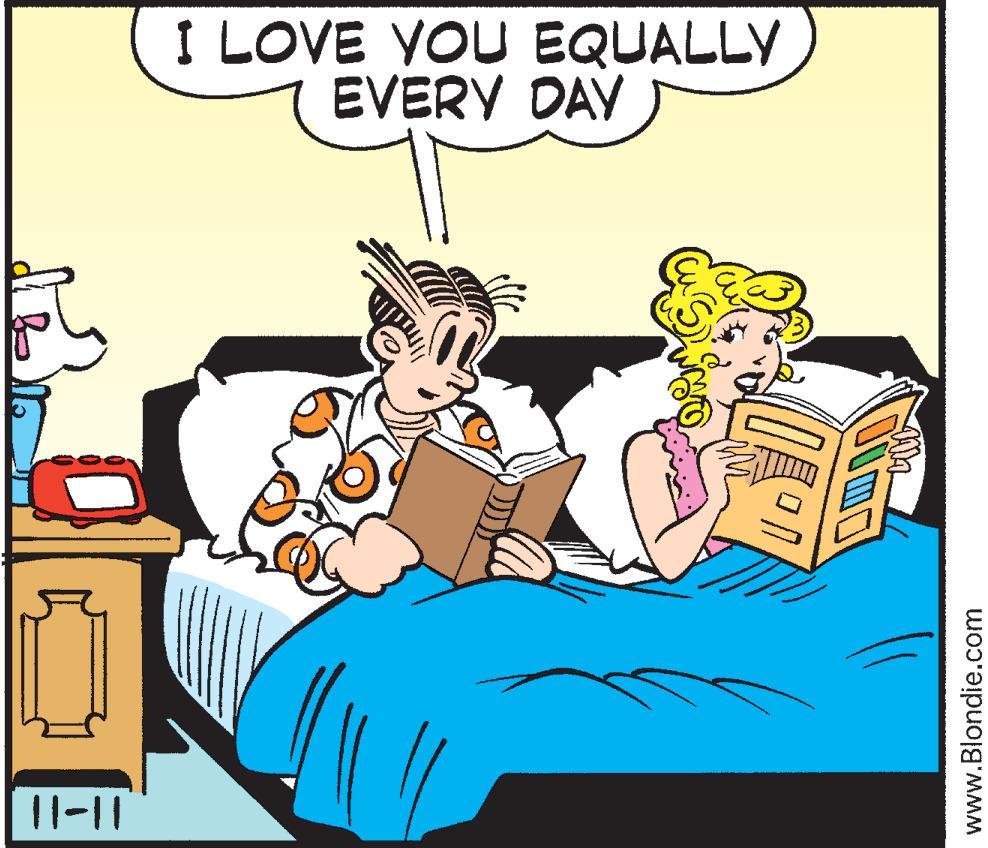 Publication OCR: I LOVE VOU EQUALLY EVERY DAY 11-11 www.Blondie.com I LOVE VOU EQUALLY EVERY DAY 11-11 www.Blondie.com