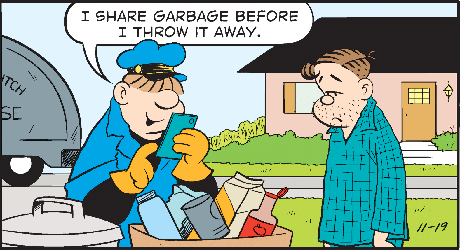 Happy OCR: I SHARE GARBAGE BEFORE I THROW IT AWAY. TCH SE //-19 I SHARE GARBAGE BEFORE I THROW IT AWAY. TCH SE //-19