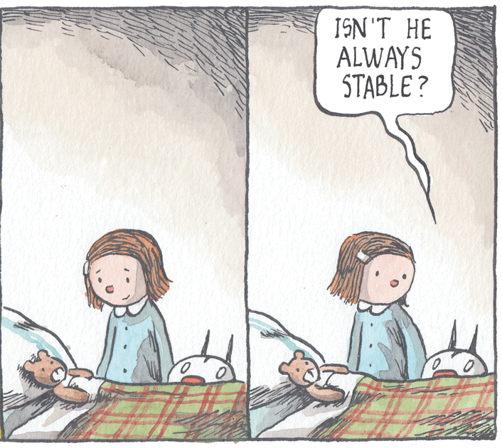 Illustration OCR: ISN 'T HE ALWAYS STABLE ? ISN 'T HE ALWAYS STABLE ?