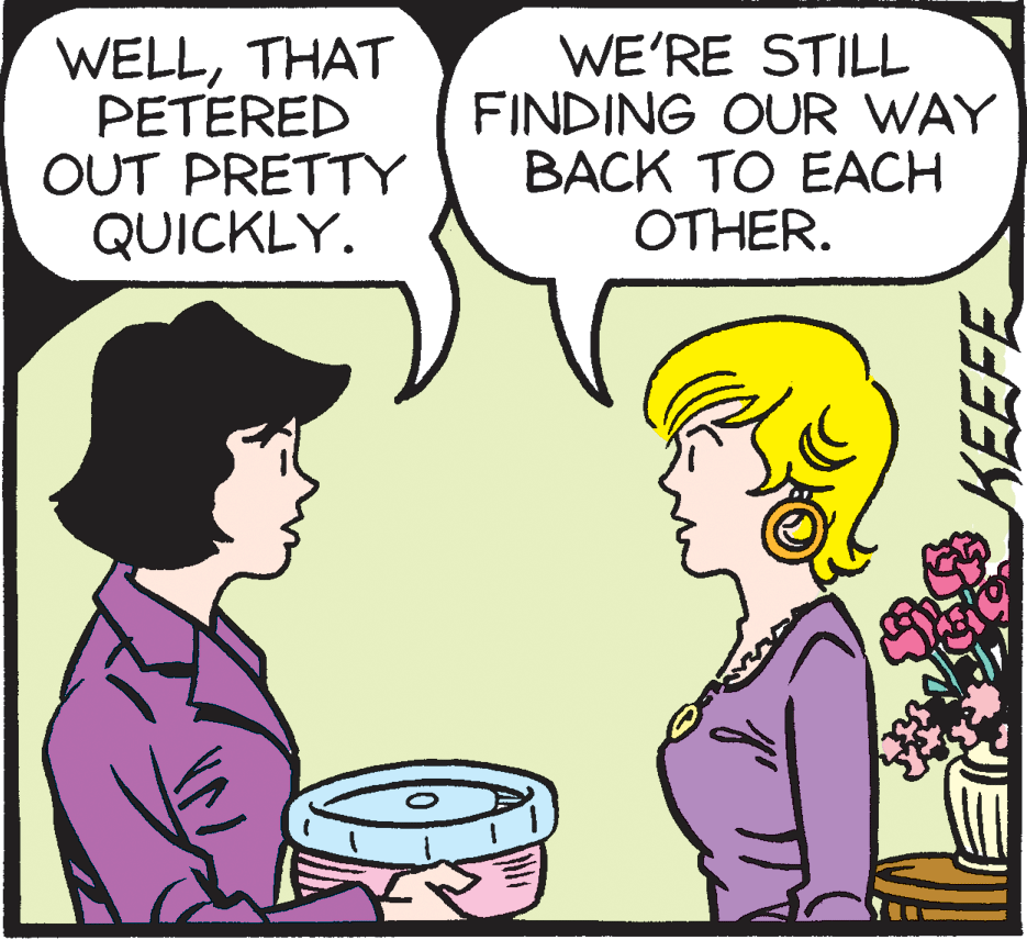 Tableware OCR: WELLTHAT PETERED OUT PRETTY QUICKLY. WE'RE STILL FINDING OUR WAY BACK TO EACH OTHER. WELLTHAT PETERED OUT PRETTY QUICKLY. WE'RE STILL FINDING OUR WAY BACK TO EACH OTHER.