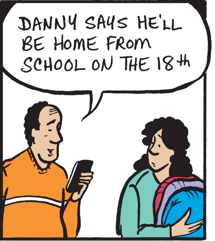 Jaw OCR: DANNY SAYS HE'LL BE HOME FROM SCHOOL ON THE 18th DANNY SAYS HE'LL BE HOME FROM SCHOOL ON THE 18th
