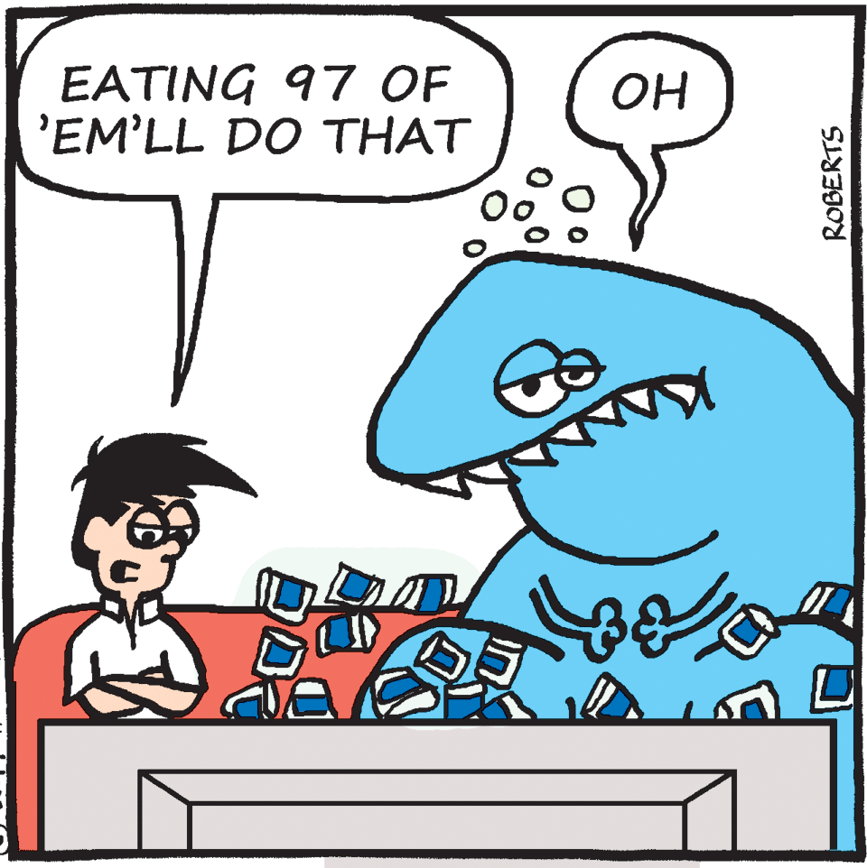 Mammal OCR: EATING 97 OF 'EM'LL DO THAT OH ROBERTS EATING 97 OF 'EM'LL DO THAT OH ROBERTS