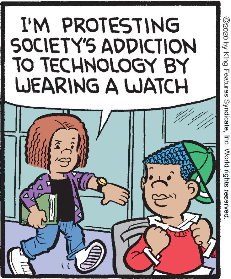 Sharing OCR: I'M PROTESTING SOCIETY'S ADDICTION TO TECHNOLOGY BY WEARING A WJATCH ©2020 by King Features SyndicateInc. World rights reserved. I'M PROTESTING SOCIETY'S ADDICTION TO TECHNOLOGY BY WEARING A WJATCH ©2020 by King Features SyndicateInc. World rights reserved.