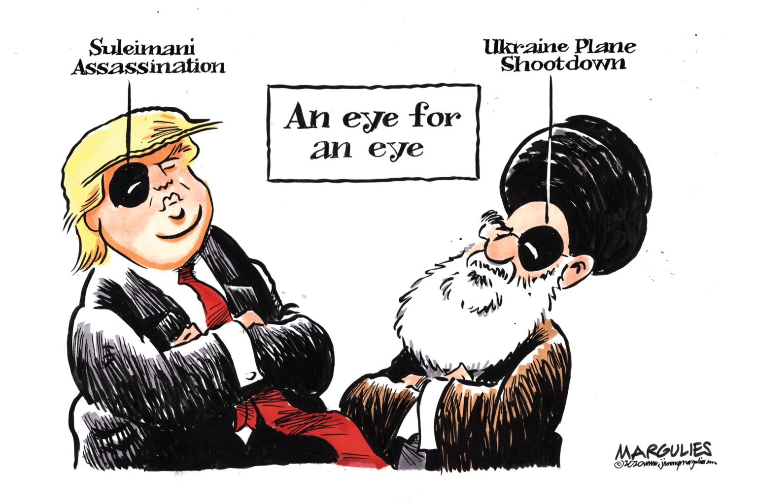 Fictional character OCR: Suleimani Assassination Ukraine Plane Shootdown An eye for an eye MARGULIES Suleimani Assassination Ukraine Plane Shootdown An eye for an eye MARGULIES