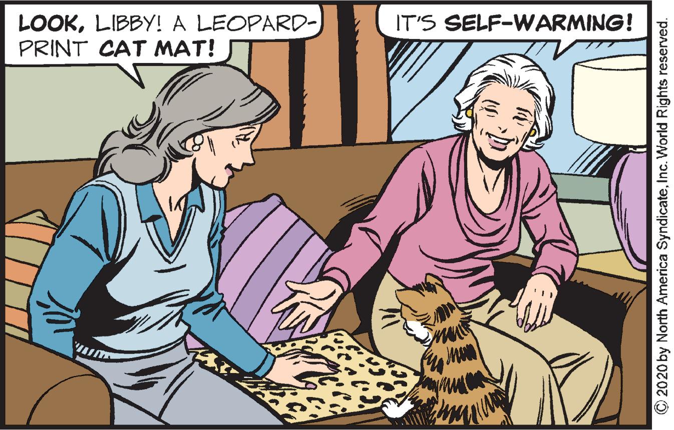 Transport OCR: LOOKLIBBY! A LEOPARD- PRINT CAT MAT! IT'S SELF-WARMING! 2020 by North America SyndicateInc. World Rights reserved. LOOKLIBBY! A LEOPARD- PRINT CAT MAT! IT'S SELF-WARMING! 2020 by North America SyndicateInc. World Rights reserved.