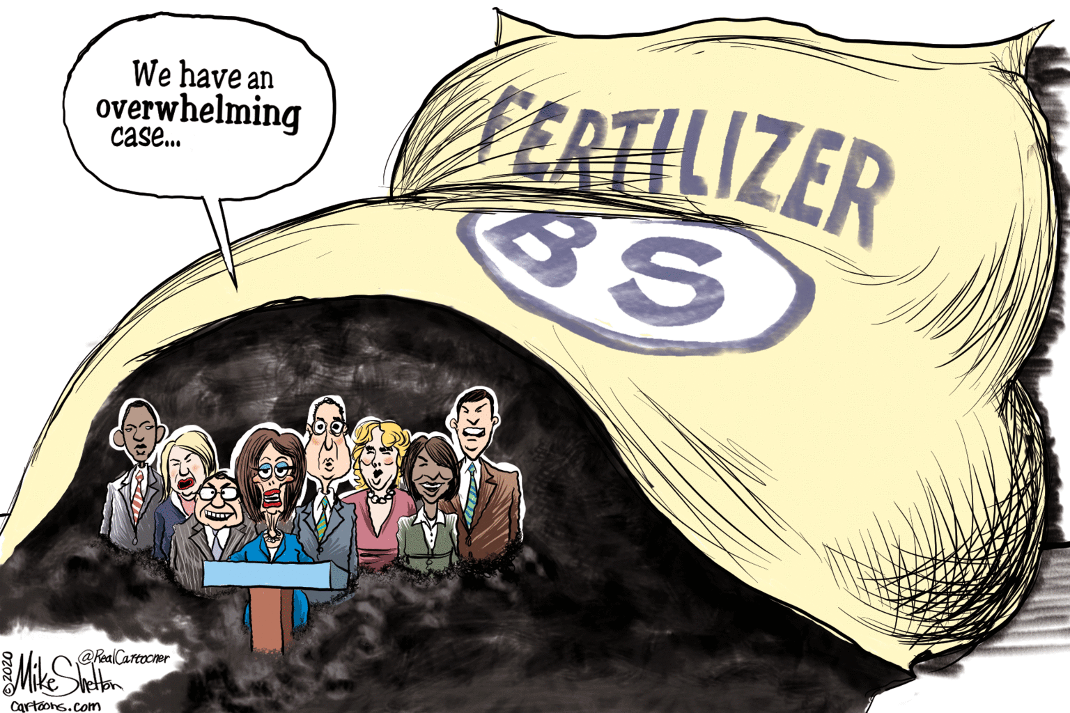 Illustration OCR: SERTILIZER We have an overwhelming case. @RealCatooner Cartáons.com SERTILIZER We have an overwhelming case. @RealCatooner Cartáons.com