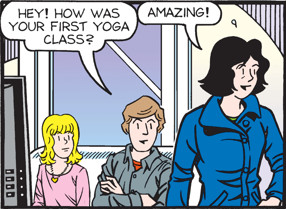 Interaction OCR: AMAZING! HEY! HOW WAS YOUR FIRST YOGA CLASS? AMAZING! HEY! HOW WAS YOUR FIRST YOGA CLASS?