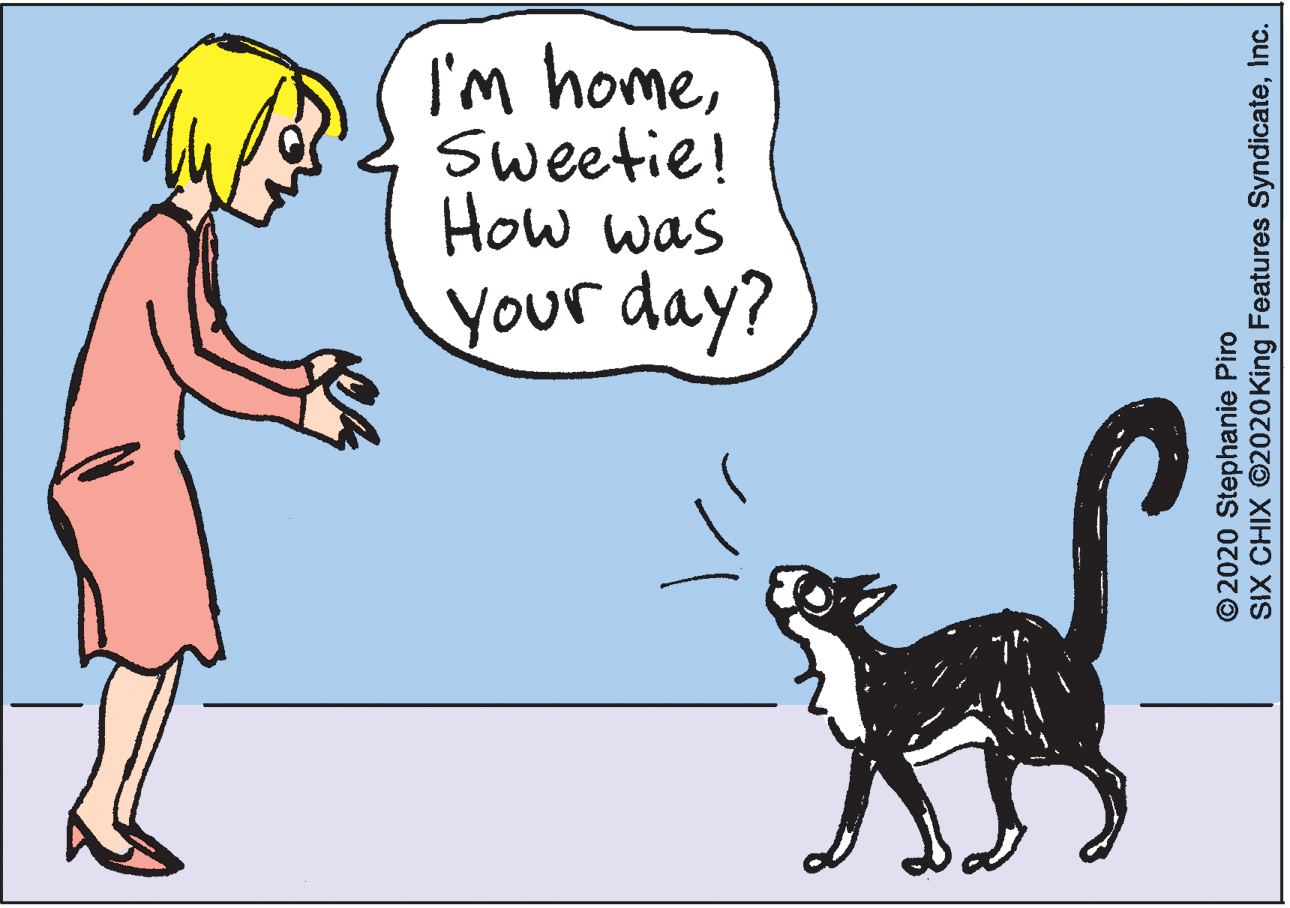 Parallel OCR: I'm homeSweetie! How was your day? ©2020 Stephanie Piro SIX CHIX ©2020King Features SyndicateInc. I'm homeSweetie! How was your day? ©2020 Stephanie Piro SIX CHIX ©2020King Features Syndicate