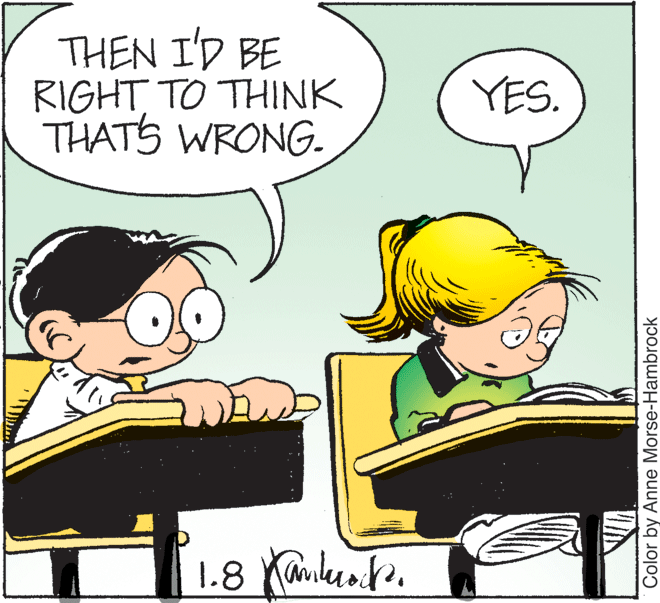 Line OCR: THEN I'D BE RIGHT TO THINK THATS WRONG. YES. Color by Anne Morse-Hambrock THEN I'D BE RIGHT TO THINK THATS WRONG. YES. Color by Anne Morse-Hambrock
