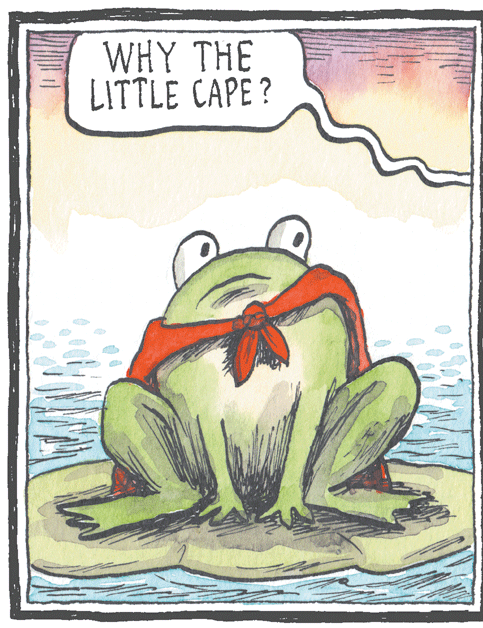 True frog OCR: WHY THE LITTLE CAPE? WHY THE LITTLE CAPE?