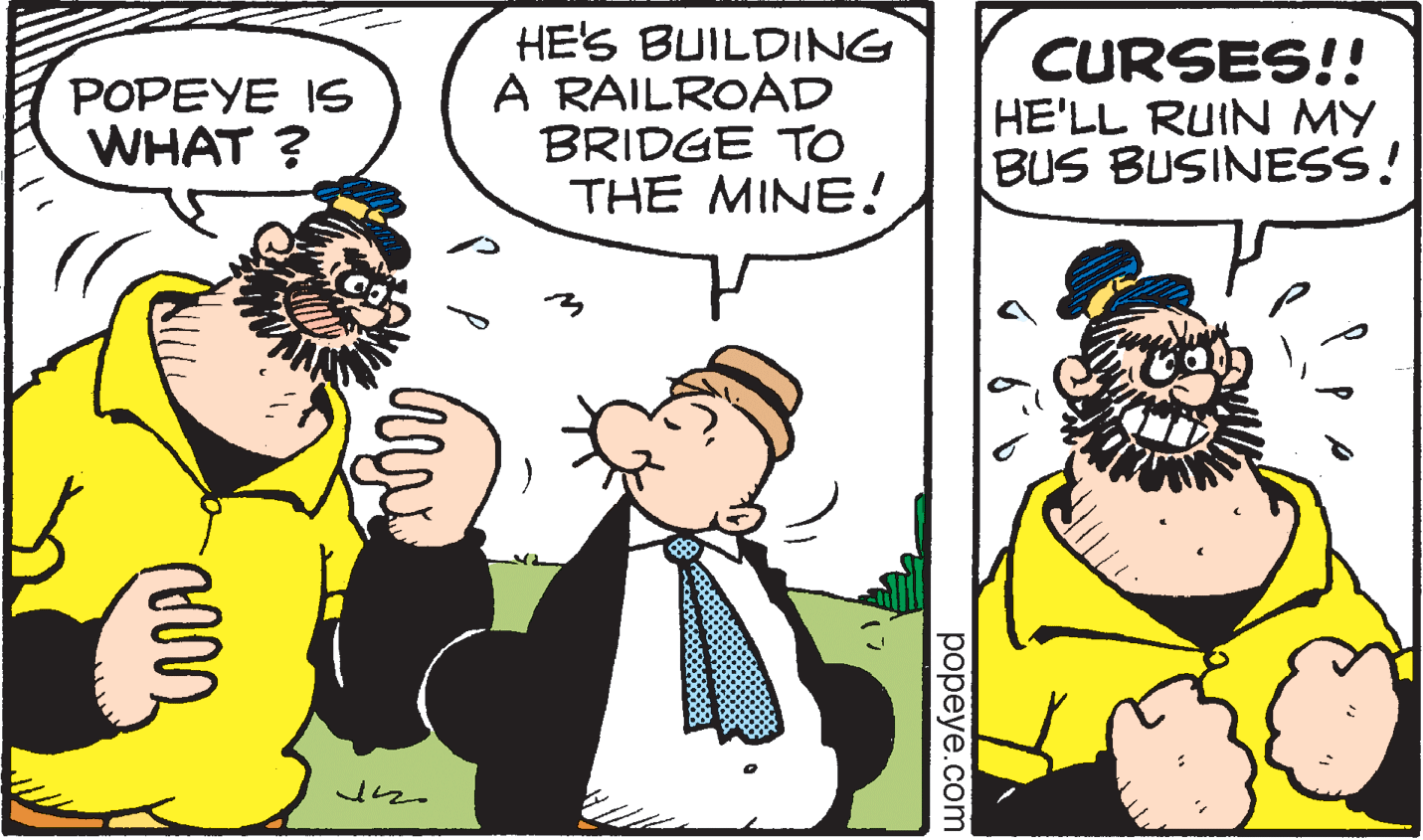 Gesture OCR: HE'S BUILDING A RAILROAD BRIDGE TO THE MINE! CURSES!! HE'LL RUIN MY BUS BUSINESS! POPEYE IS WHAT ? ??peye.com HE'S BUILDING A RAILROAD BRIDGE TO THE MINE! CURSES!! HE'LL RUIN MY BUS BUSINESS! POPEYE IS WHAT ? ??peye.com