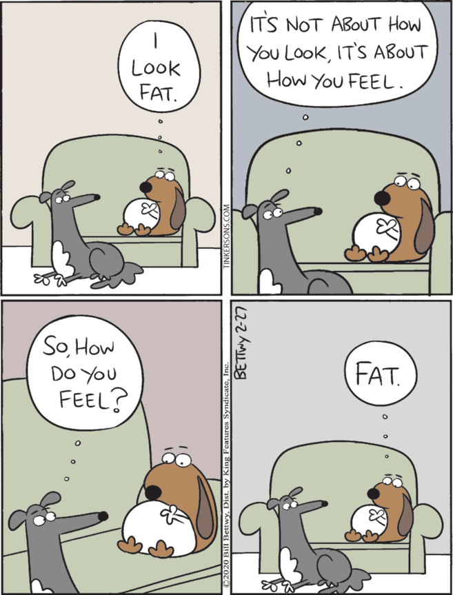 Illustration OCR: ITS NOT ABOUT HoW Look FAT. You LookIT'S ABOUT How You FEEL. So How DO YOU FEEL? FAT L2-2 AMIL3 ITS NOT ABOUT HoW Look FAT. You LookIT'S ABOUT How You FEEL. So How DO YOU FEEL? FAT L2-2 AMIL3