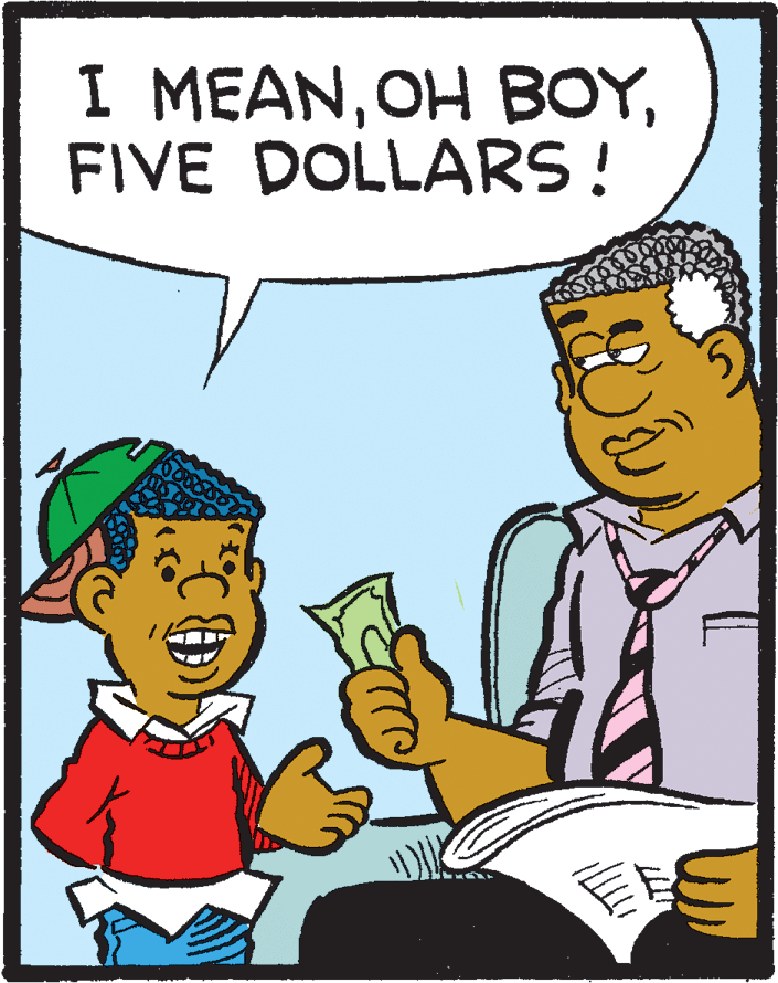 Interaction OCR: I MEANFIVE DOLLARS ! I MEANOH BOYFIVE DOLLARS !