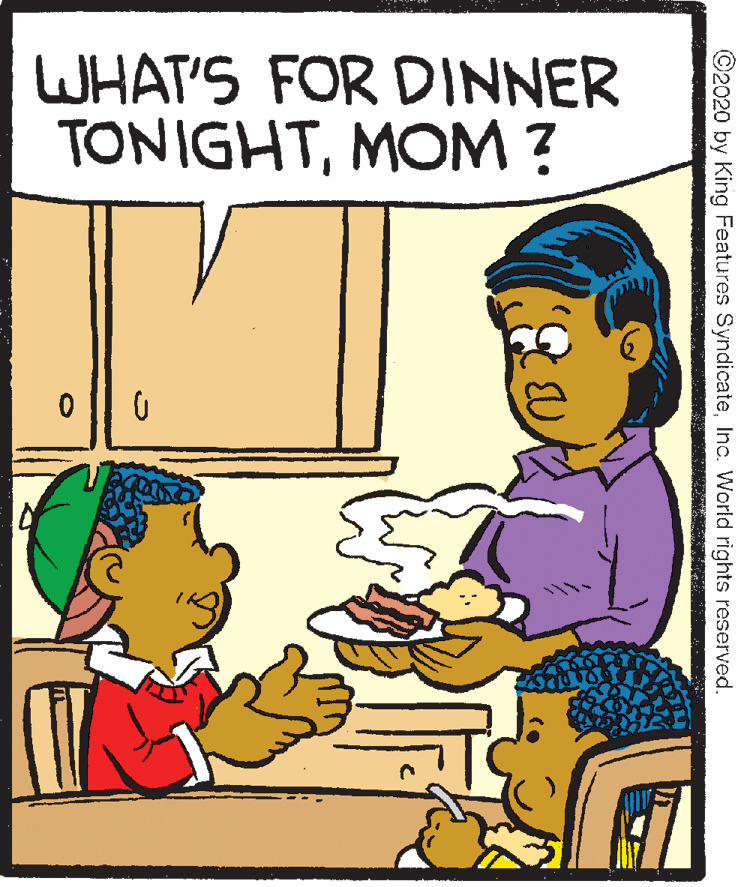Font OCR: WHAT'S FOR DINNER TONIGHTMOM ? ©2020 by King Features SyndicateInc. World rights reserved. WHAT'S FOR DINNER TONIGHTMOM ? ©2020 by King Features SyndicateInc. World rights reserved.